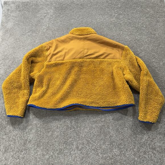 Nike Womens XXL Golden Harvest Sherpa Fleece Half Zip Jacket Blue Trim Pockets - Picture 8 of 8